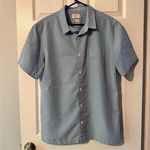 Men’s quicksilver button down shirt blue and white checked